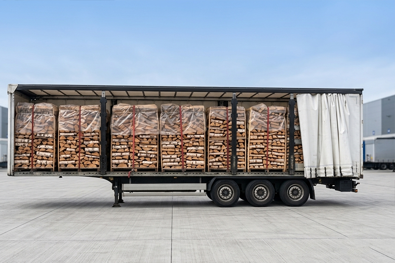 LKW-Ladung Brennholz - Buche - 25 cm - kammergetrocknet - 1,8 RM Paletten